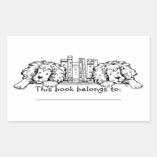 Lion Ends Personalised Bookplate Rectangular Sticker