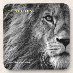 Lion Eye Confidence Quote Inspirational Coaster