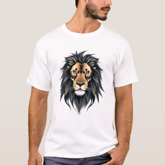 Lion Face Art - Inspiring Abstract Design T-Shirt