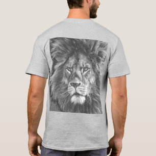 Lion Face Back Side Print Template Pop Art Mens T-Shirt