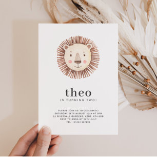 Lion Face Birthday Invitation