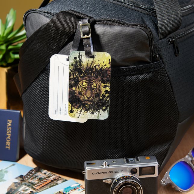 lion face luggage tag (Front & Back)