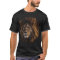 Lion Face Men's Basic Black T-Shirt