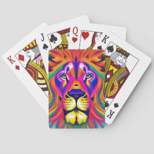lion face playing cards