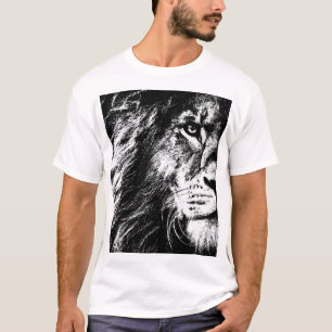 Lion Face Pop Art Template Modern Elegant Men's T-Shirt
