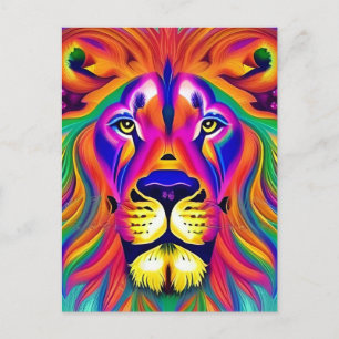 lion face postcard