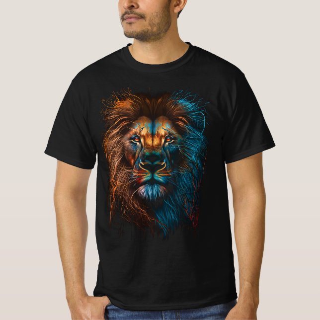 Lion Face Shirt, African Safari Shirt (Front)