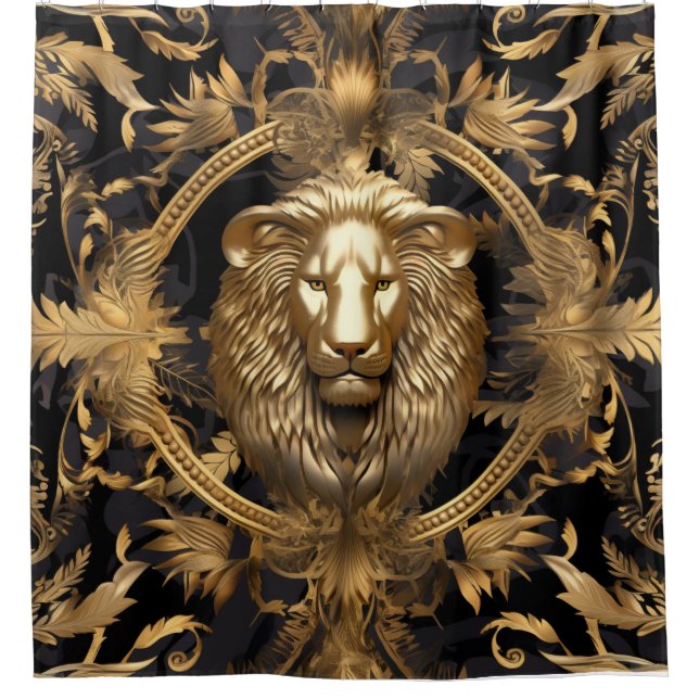 Lion Face Shower Curtain (Front)