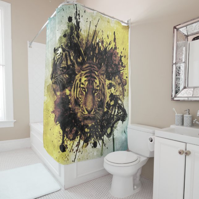 lion face shower curtain (In Situ)