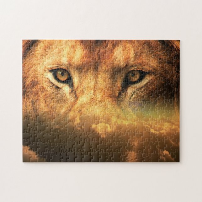 Lion Face - Sunset Art - Jigsaw Puzzle (Horizontal)