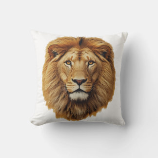 Lion Face Throw Pillow | Cute Jungle Animal Cushio