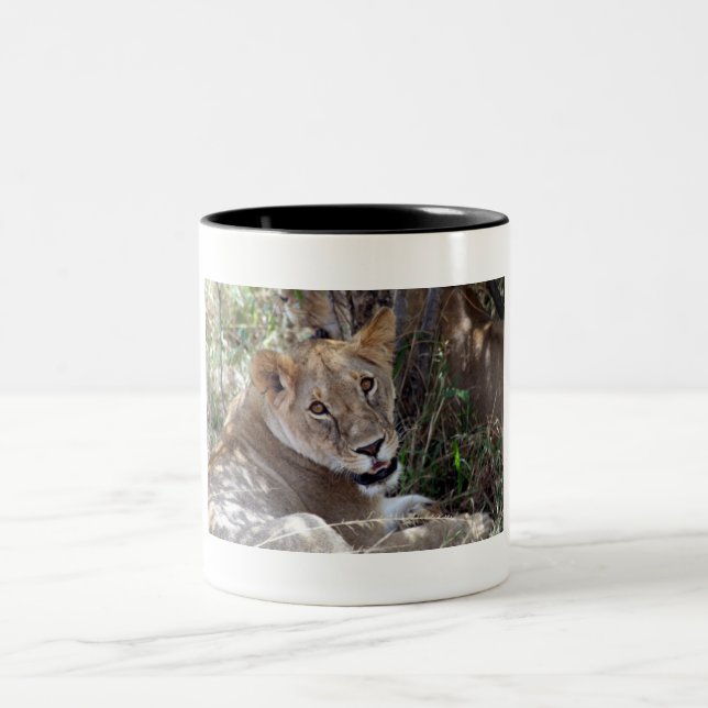 lion face Two-Tone coffee mug (Center)