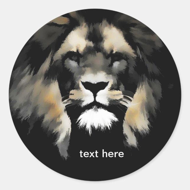 Lion Face Wildlife Stickers (Front)