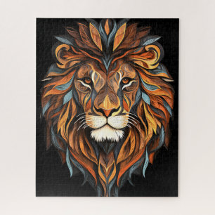 Lion face with mane jigsaw puzzle
