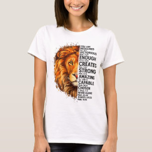 Lion Face You Are Redeemed Bible Verse Faith T-Shirt