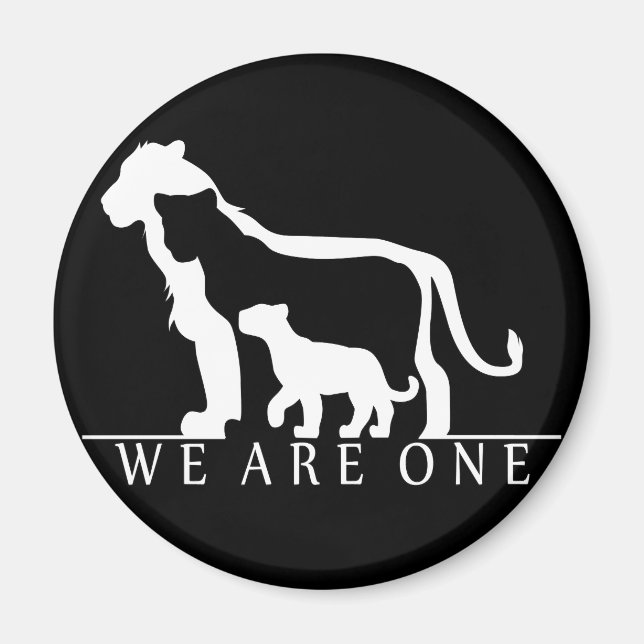 Lion Family (black version) Magnet (Front)