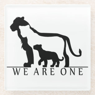 Lion Family Glass Coaster