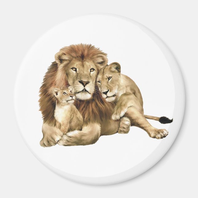 Lion Family  Magnet (Front)