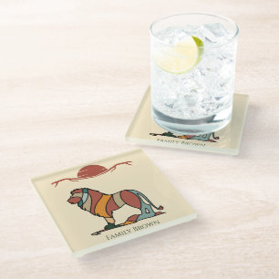 Lion Family Name Coaster Personalised Home Decor