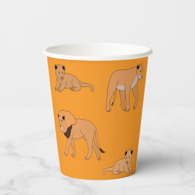 Lion Family Paper Cups (Back)