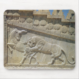 Lion fighting bull, relief east staircase mouse pad