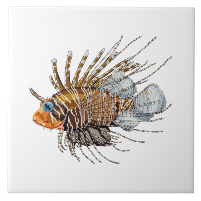 Lion fish ceramic tile (Front)