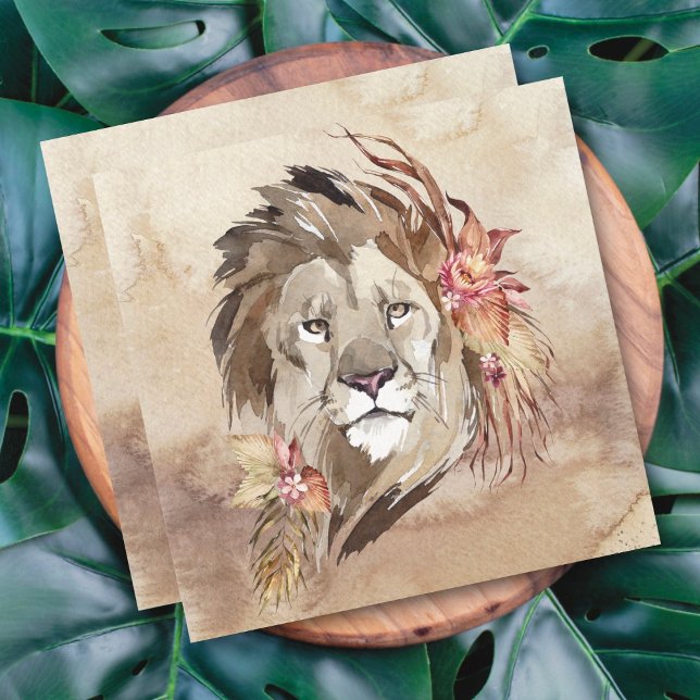 Lion Floral Card (Creator Uploaded)