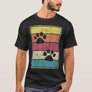 Lion Footprints Retro Vintage With Classic Stripes T-Shirt