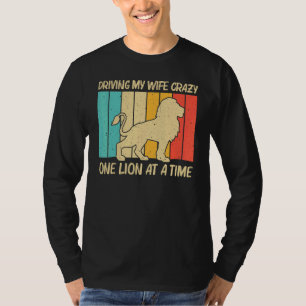 Lion For Men Dad African Safari Zoo Animal Retro 6 T-Shirt