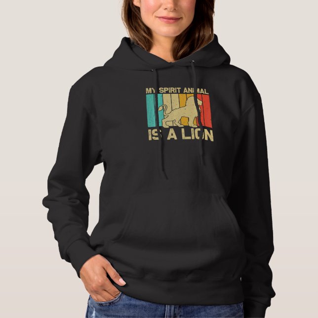 Lion For Men Women African Safari Zoo Animal Retro Hoodie (Front)