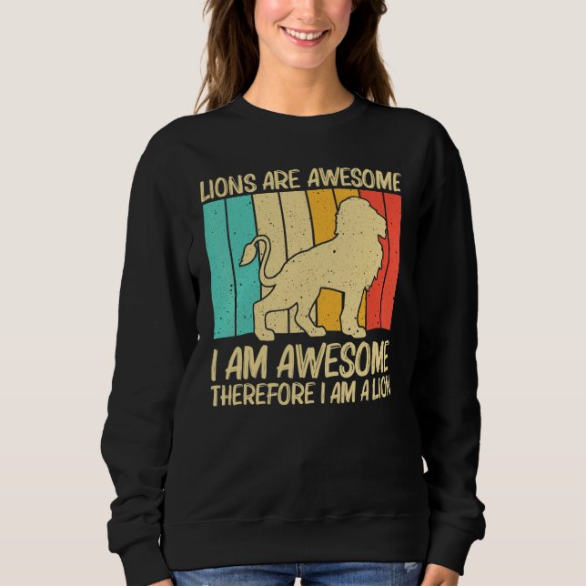 Lion For Men Women African Safari Zoo Animal Retro Sweatshirt (Front)