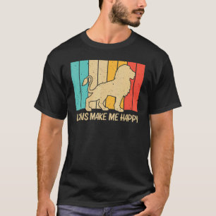 Lion For Men Women African Safari Zoo Animal Retro T-Shirt