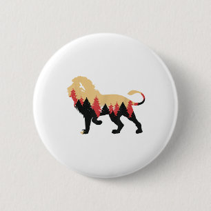 Lion Forest Trees Environmental Protection Nature 6 Cm Round Badge