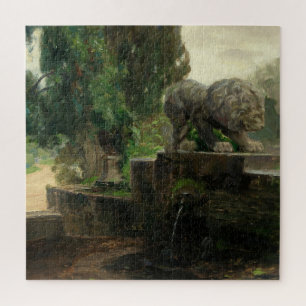 Lion Fountain in Rome (by H.A. Brendekilde) Jigsaw Puzzle