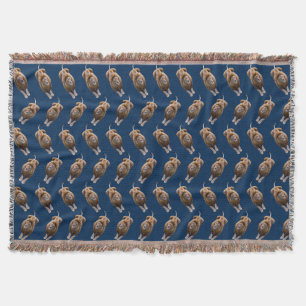 Lion Frenzy Throw Blanket (Navy)