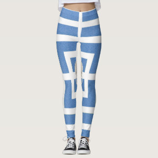 Lion Fret blue leggings