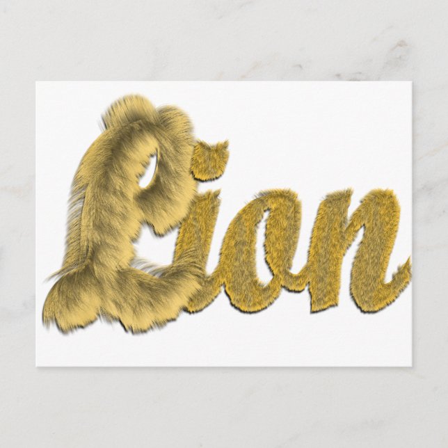 Lion - Furry Text Postcard (Front)