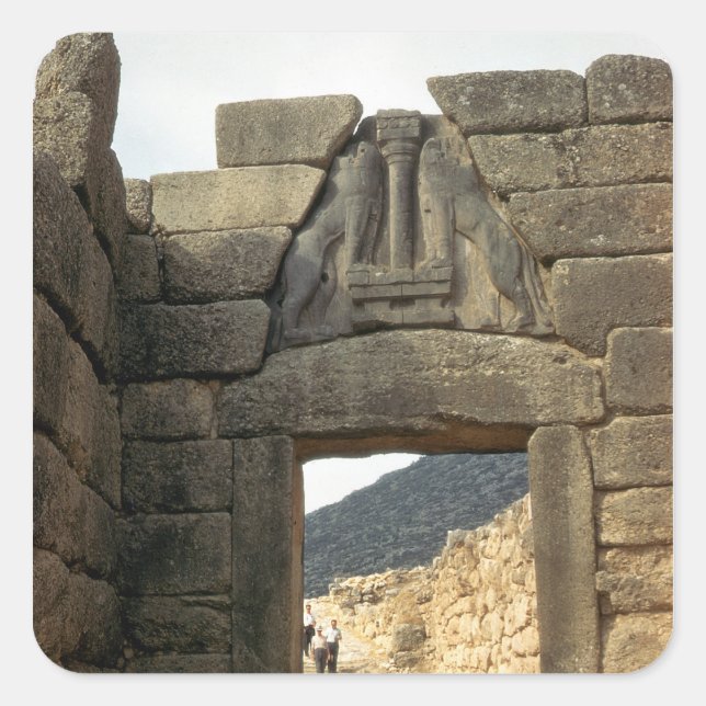 Lion Gate over the entrance Square Sticker (Front)