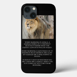 Lion Gazelle Running Quote Cell Phone iPhone Case