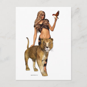 Lion Girl Postcard
