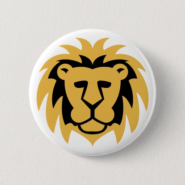 Lion Gold 6 Cm Round Badge (Front)