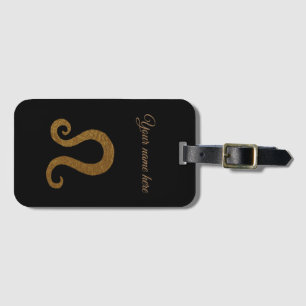 Lion Golden Astrology Sign Luggage Tag