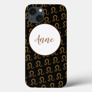 Lion, Golden Astrology Zodiac Sign iPhone 13 Case