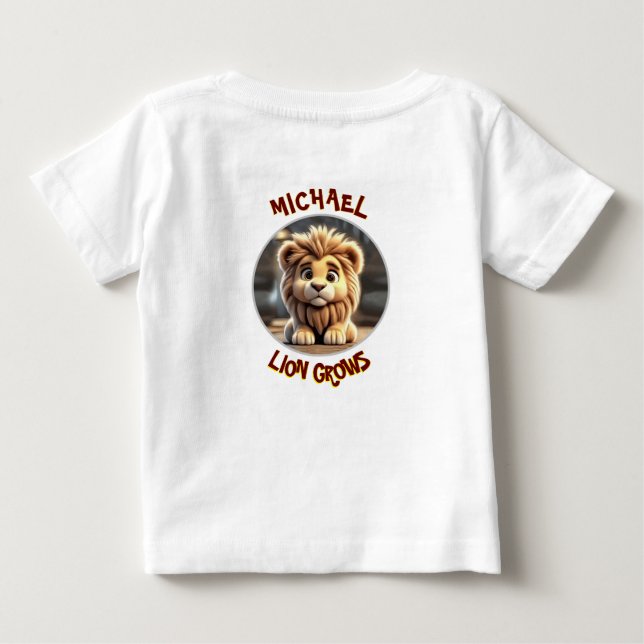 Lion Grows Baby T-Shirt (Back)