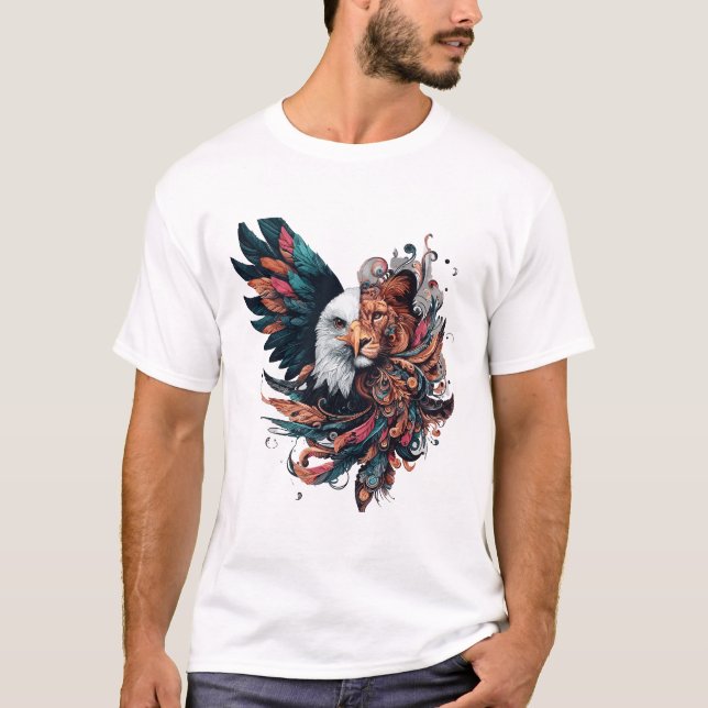 Lion half Eagle animal art T-Shirt (Front)