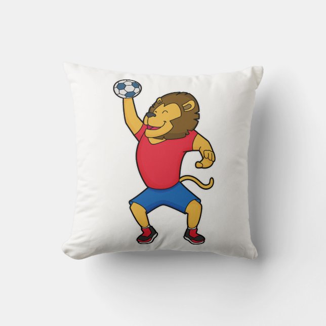 Lion Handball player Handball Cushion (Front)