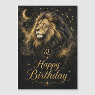 Lion Happy Birthday Zodiac Design