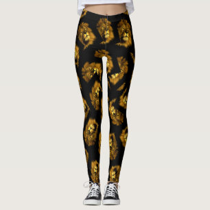 Lion Head Abstract Pattern, Leggings