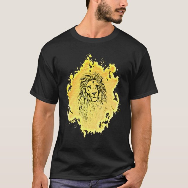 Lion Head Africa Big Cat Mane Colourful Lions T-Shirt (Front)