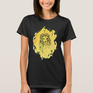 Lion Head Africa Big Cat Mane Colourful Lions T-Shirt